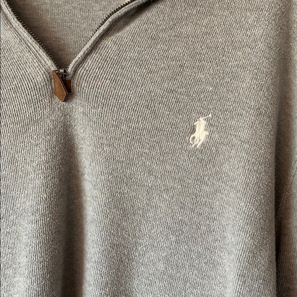 Gray Polo Quarter Zip Pull Over - Picture 2 of 4